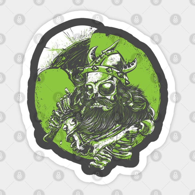 Viking Warrior Sticker by Mako Design 